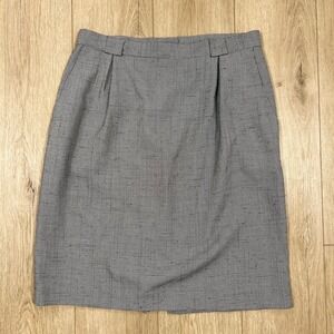 Vintage JR Bentley Houndstooth Pencil Skirt Black White High Waist 17/18 34"